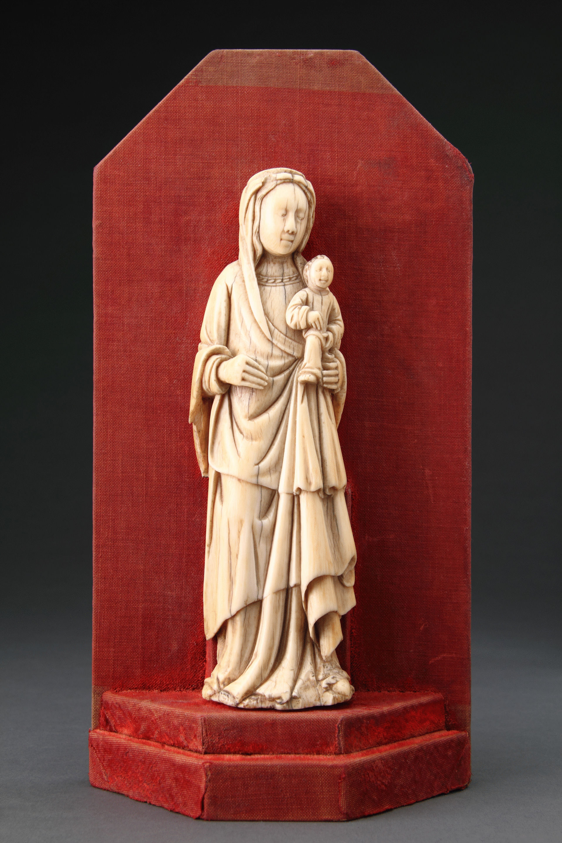 Flemish South Netherlands Late Gothic Carved Ivory Standing Figure